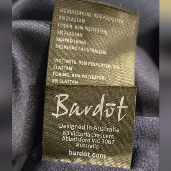 BARDOT Kristen Peplum Fit & Flare Midi Blue Dress size XS - Picture 5 of 14